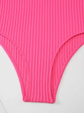 2026 V Neck Swimsuit One Piece Solid Vintage Swimwear Women One-piece Bathing Suit Female Padded Beach Wear Swimming Beachwear