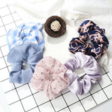5Pcs/Lot Girl Pink Red Hair Band Accessories Fashion Large Hair Ties Solid Color Elastic Scrunchies For Women Ponytail Hairstyle