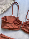 Shiny Sparkling U Shaped Female Swimsuit High Waist Bikini Women Swimwear Two-pieces Bikini Set Pool Bathing Suit Swim Beachwear