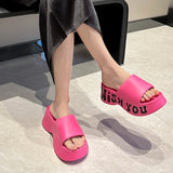 Thick Bottom Cloud Slippers Women Summer Fashion Print Wedge Platform Slides Woman Sandals 2025 Non-Slip Soft Sole Beach Shoes