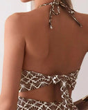 2026 Printed Swimsuit One Piece Halter Hollow Sexy Swimwear Women Bathers Bathing Swimming Swim Suit Padded Beachwear Summer