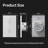 TNCE Tuya US Smart Wall Switch wifi or zigbee 1/2/3/4 Gang Wire Touch Sensor LED Light Button Smart Home voice Alexa Google Home