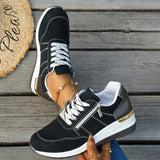 Plus Size 44 Platform Casual Sneakers for Women Lace Up Anti Slip Thick Sole Sport Shoes Woman 2026 Spring Zipper Walking Shoes