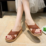Women's Slippers Fashion Wedges Platform Sandals 2026 Summer Women's Flip Flops Outdoor Non Slip Beach Slippers