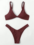 ZTVitality Solid Tie Sexy Bikini 2021 Hot Sale Padded Bra High Leg Bandage Push Up Bikini Set Brazilian Swimsuit Women Swimwear