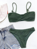 Bikini 2026 Sexy Solid Swimwear Swimsuit Women Bikinis Set Bathing Suit Beach Bikini Female Black/Green Stroje Kapielowe Damskie