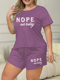 Summer fashion home wear European and American large size short-sleeved shorts two-piece pajamas 4XL 5XL