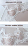 Modest French Lace Abaya Bra Set Women Sexy Deep V Full Coverage Big Bust Support Anti Sagging Comfort Summer Luxury Minimizer