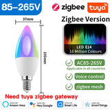 TNCE Tuya E27 E14 GU10 Bulb WIFI Zigbee, Dimmable Light LED lamps 2700-6500k RGB, Smart Life APP, Voice With Alexa Google Home