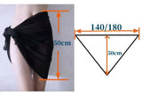 Summer Beach Swimwear Cover Up Wraps for Women Sexy See-Through Chiffon Wrap Skirts Sun Protection Bikini Cover Up Bathing Suits