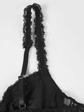 Sexy Lace Underwire Diamond Fishbone Crop Top Hot Girl Slim Fit Tank Top Women Top Deep V Suspenders Sleeveless Fashion J5O9