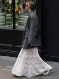 Mesh Sheer Lace Skirts Women High Waist Street Fashion Loose Hollow Out Long Skirt Party Sexy Patchwork Clubwear 2026 50JZ