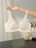 MOYISU French Pure Desire Sexy Rabbit Ears Cup Ultra-thin Underwear Women's Big Breasts Show Small Anti-sag Bra Cover Summer