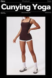 Women's Seamless Yoga Jumpsuit - Quick-Dry Color Block Naked Feel Bodysuit & Cut-Out Backless Straps for Running Fitness Workout