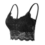 Women's Lace Bra Top Comfortable Bralette Solid Color Sexy Underwear Vest Female Hollow Out Wireless Lingerie Seamless Brassiere