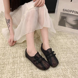 2026 Summer Mesh Breathable Polka Dot Single Shoes Women's Bow Mary Jane Shoes Soft Sole Non-slip Versatile