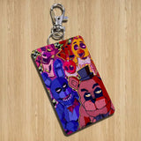 2026 A-FnafS oppression Rectangle ID Card Case Keychain Access Card Bag Key Tag Ring Leather Card Holder Key Ring Access