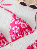 Triangle Halter Thong Bikinis 2026 Women Sexy Printed Swimsuit Floral String Swimwear Female Bathers Bathing Swimming Swim Suit