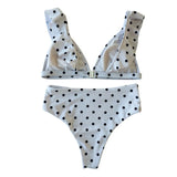 2026 Sexy Bikini Women Swimwear Swimsuit Dot Ruffle High Waist Deep V Bikinis Set Beach Bathing Suit Female Trajes De Bano Mujer