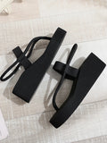 Women Leisure Wedges Sandals Summer Platform Shoes Light Weight Soft EVA Sole Girls Beach Street Flip Flops Plus Size 41 Sandal