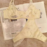 MOYISU Parisian Lingerie Set | Chantilly Lace & Mesh Cutouts | EU 85B Support | Effortless French Slimming Underwire Sexy Bras