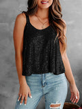 2026 Summer Fashion Women's Tanks Sexy Sequins Camisole Lady Casual Sliver Women's Strap Top Night club Streetwear Y2K Dress up