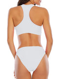 2026 Sporty Bikinis Solid Padded Swimsuit Women Vintage Swimwear Female Bathers Bathing Swimming Swim Suit Beachwear