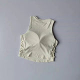 Women's Tight-Fitting Yoga Sports Vest Fixed Chest Pad Sports Bra Breathable Gym Workout Running Top