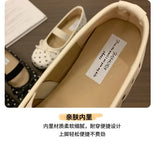 Polka Dot Women Ballet Flats Comfortable Round Toe Elastic Band Shoes Street Style Soft Sole Ladies Eelgant Wedding Dress Shoes