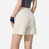 Women's High-Waisted Yoga Shorts with Pockets Quick-Drying Breathable for Summer Outdoor Training Running Pilates Fitness