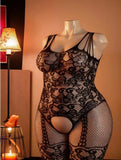 Adult Women Mesh Bodysuit Sexy Temptation Semi Transparent Fish Underwear Jumpsuit Unobstructed Underwear Full Bodystockings