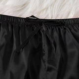 4PCS Women's Long Pajamas Set White Lace Satin Silk Night Lingerie Tops And Shorts Casual Sleepwear Loose Wedding Home Gown