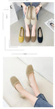 Women Leisure Flats Summer Autumn Flat Shoes Breathable Knitted Square Toe Slip-on Female Daily Walking Driving Loafers
