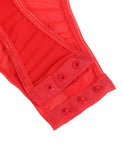 Over Size Lace Red Bodysuit Women Jumpsuit With Adjusted-straps Bodycon Slimming Clubwear Women Garter Temptation Mesh Lingerie