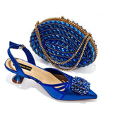 Doershow nice African Shoes And Bag Matching Set With silver Hot Selling Women Italian Shoes And Bag Set For Wedding HGY1-1