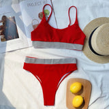 Bikini 2026 Sexy Swimwear Swimsuit Women Push Up High Waist Shining Bandage Patchwork Bikinis Set Bathing Suit Biquinis Feminino