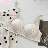 Japa Cherry Blossom Bra Wireless Thin Lace Bralette Small Chest Women Comfortable Breathable Student Underwear Push Up No Steel