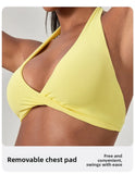 YOGA Naked Feeling Strappy Padded Sports Bras for Women - Fitness Workout Top Criss Cross Back Yoga sports Bras No steel ring