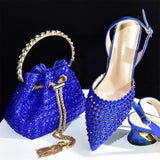Doershow charming Shoes And Bag Matching Set With silver Hot Selling Women Italian Shoes And Bag Set For Party Wedding!  HAB1-9