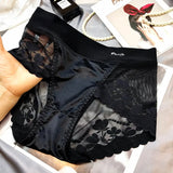 Lace large size high waist underwear women's butt lifting breathable briefs
