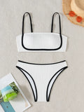 XS - L Wrinkled Bandeau Bikinis High Waist Bikini Female Swimsuit Women Swimwear Two-pieces Bikini Set Bathing Suit Swim Beach