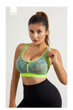 New Sports Bra Women Space Dyed Front Zipper Running Shockproof Vest Gym Jogging Crop Top Female Tops Sport Bras Sutian Feminino