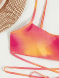 3 Pieces Ombre Lace Up Bikini Swimsuit & Beach Skirt Sexy Swimwear Women 2026 Bathing Swimming Swim Suit Female Summer Beachwear