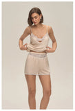Summer home suspender shorts set casual and comfortable home wear lace women's pajamas