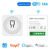 16A Mini Wifi Switch DIY 2-way Control Breaker Timing Relay Smart Home Works With Tuya Smart Life App Alexa Alice Google Home