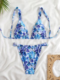 2025 Brazilian Thong Bikinis Strappy Swimsuit Women Sexy Printed Swimwear Female Bathers Swimming Bathing Swimming Swim Suit