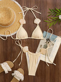 DEKA Shell Push Up Bikini Set Women Swimwear Summer Fashion Lace Bandage Bra Briefs Match Bathing Suit Holiday Beachwear