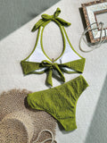 Sexy Metal Starfish Bikini Set 2026 Women Green Brown Push Up Bra High Waist Swimsuit Bathing Suit Vacation Two Piece Swimwear