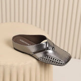 2026Women's Half Slippers Vintage Hollow Woven Square Toe Slides Fashion Versatile Mules Shoes Ladies Daily Sandals Mujer Slides
