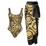 2026 New 2PC Push Up Women Bikini Set Skirt Floral Printed Bikinis Strappy Bandage Swimwear Brazilian Biquini Bathing Suit